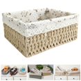thumbnail image 3 of Multipurpose Rattan Storage Basket Clothing Cosmetics Sundries Container Decorative Baskets Home Decor Handmade for Desktop Dorm Bathroom , A, 3 of 8
