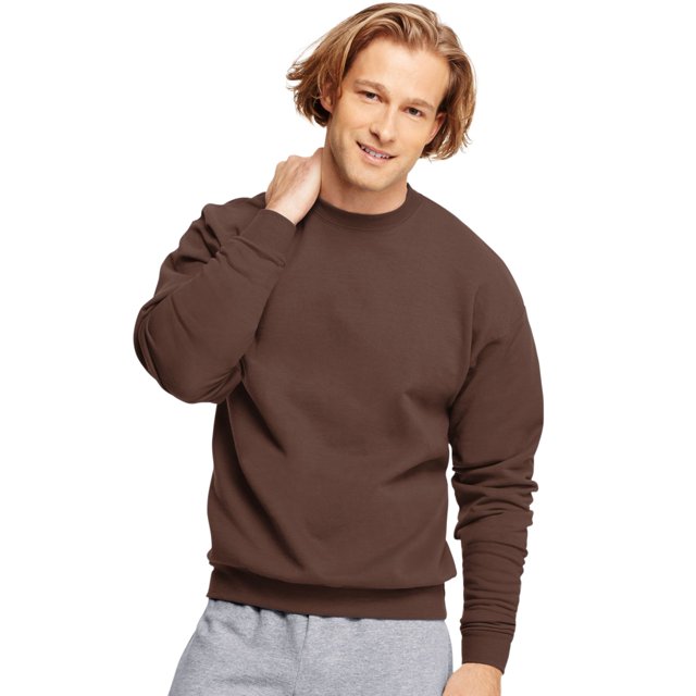 Hanes Mens ComfortBlend EcoSmart Crew Sweatshirt - Best-Seller, XL, Brown
