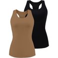 thumbnail image 1 of Charmo Camisole en Coton pour Femme avec Soutien-Gorge Intégré Débardeur Extensible sous-Maillots Cami 2 Paquets, 1 of 7