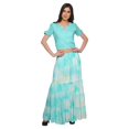 thumbnail image 1 of Moomaya Crop Top And Flared Skirt Set Printed Ethnic Rayon Dresses For Women, 1 of 6