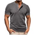 thumbnail image 1 of Besolor Men's Short Sleeve Shirts Summer Classic Button up Basic Tee Shirt Casual Crew Neck Athletic Tops, 1 of 7