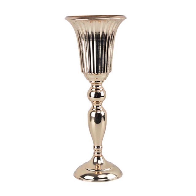 GROWTH TANK Vase en Métal Fleurs Pot de Fleurs Centre de Table Doré de Luxe Vases Support Rétro Hauteur 39cm