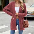 thumbnail image 4 of Yuyuzo Womens Fall Cardigan Ribbed Knit Long Sleeve Sweaters Open Front Lightweight Outwear Coat, 4 of 7