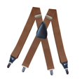 thumbnail image 2 of Men's Suspenders Elastic Straps Solid Heavy Duty 4 Clips Adjustable Camel, 2 of 7