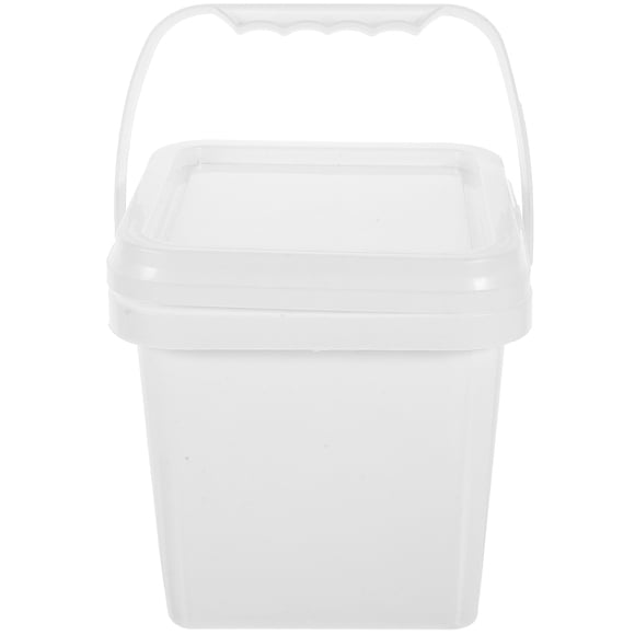 MOVTOTOP White Plastic Bucket with Handle and Lid for Home Use Made of Durable PP Material 5L