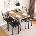 thumbnail image 1 of Dining Table Set for 4, Modern Kitchen Table with 4 Soft Padded Chairs, Dining Room Table Set with Sturdy Metal Frame & MDF Board, Ideal for Living Room Tables, 1 of 9