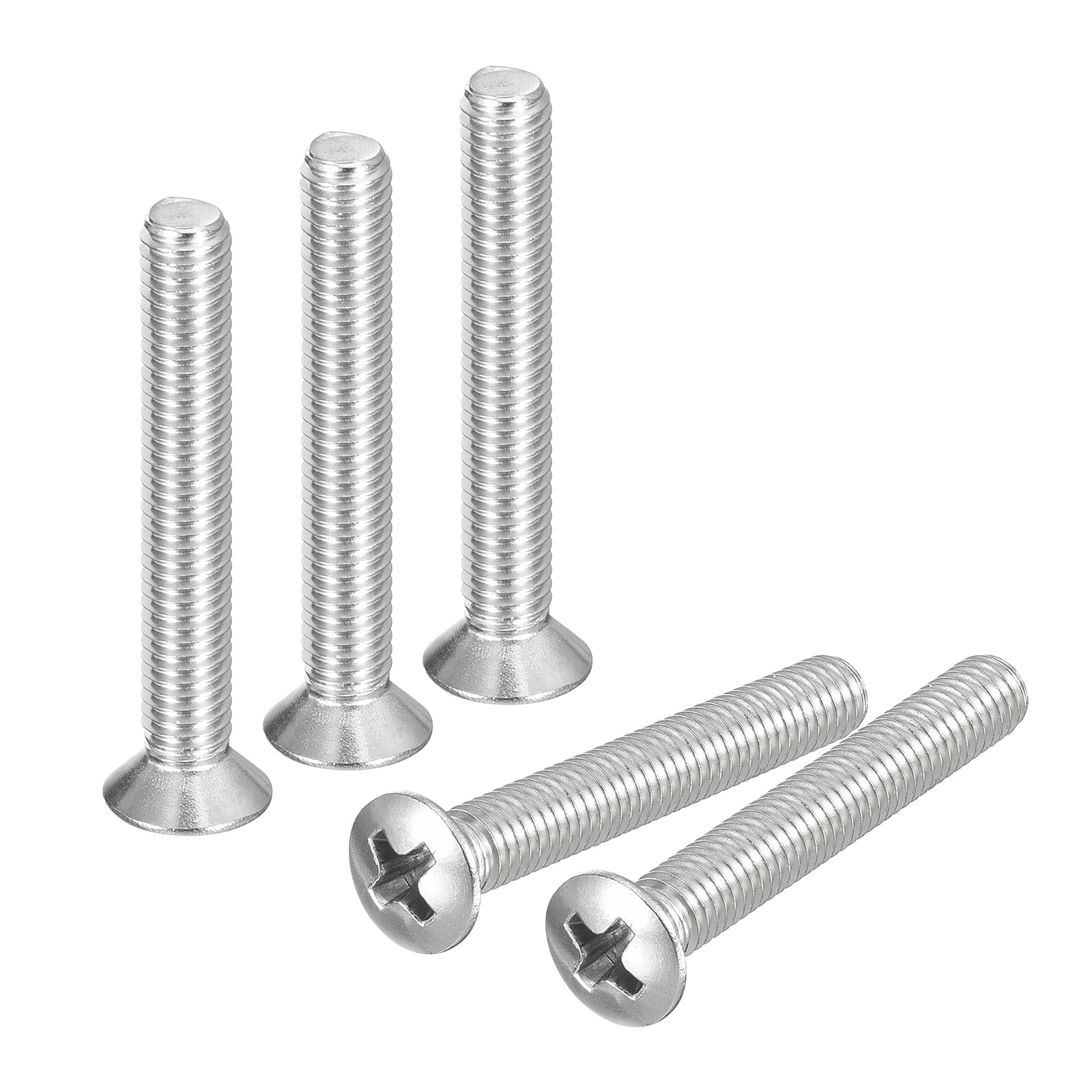 Unique Bargains Vis de Machine à Tête Ovale M5x35mm, Lot de 25, Vis à Tête Fraisée Légèrement Relevée en Acier Inoxydable 304