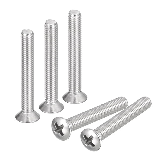 Unique Bargains Vis de Machine à Tête Ovale M5x35mm, Lot de 25, Vis à Tête Fraisée Légèrement Relevée en Acier Inoxydable 304