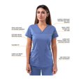 thumbnail image 3 of Adar Scrub Set for Women - Curved V-Neck Scrub Top & Tapered Drawstring Scrub Pants, 3 of 7
