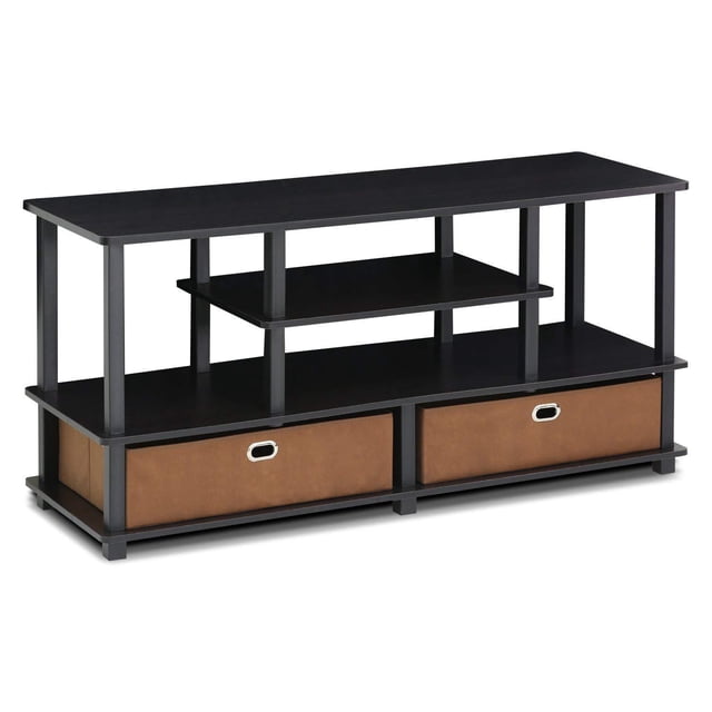 Furinno JAYA grand TV Pour la première fois, 50-Inch TV avec le bac de stockage, 15119EXBKBR