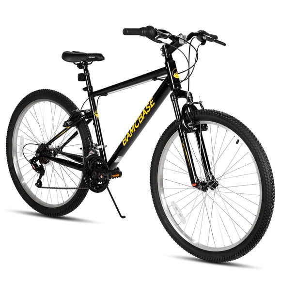 HILAND 26 27 Inch Mountain Bike, Mens Womens MTB with 18 Speeds, High-Tensile Steel Frame, V Brake, Hardtail Bicycle for Adults
