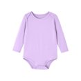 thumbnail image 2 of JDQJBZ Baby Boy Girl Bodysuit Long Sleeve Short Leg Romper Solid Color Cotton Newborn, 2 of 5