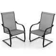 thumbnail image 1 of Costway 2pcs C-Spring Motion Patio Dining Chairs All Weather Heavy Duty Outdoor Gray, 1 of 8
