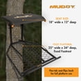 thumbnail image 2 of Muddy The Boss XL Hang On 1 Person Deer Hunting Tree Stand w/ XL Platform, 2 of 9
