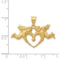thumbnail image 2 of Pendentif Cœur Anges en Satin Or Jaune 14K, 2 of 2
