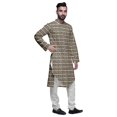 thumbnail image 2 of Atasi Button Down Asymmetric Printed Long Sleeve Rayon Kurta Pyjama Set, 2 of 4