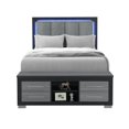 thumbnail image 1 of Emma Black-Gray Full Bed with LED and USB, 1 of 7