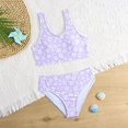 thumbnail image 2 of Kid Girl Swimsuit 2 Piece Summer Bikini Bathing Suit Striped Ruffle Bathing Suit 9-10 Years, 2 of 5