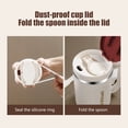 thumbnail image 4 of EGNMCR Rangement et Organisation Bacs de Rangement Tasse à Café Portable Tasse en Acier Inoxydable à Double Couche avec Couvercle et Poignée Tasse à Café Isolée Chauffable par Induction pour Voyage Camping Bureau Tasse à Café, 4 of 7