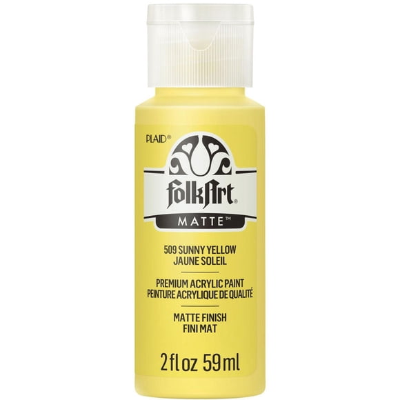 Peinture acrylique mate FolkArt, 2 oz, Jaune Ensoleillé