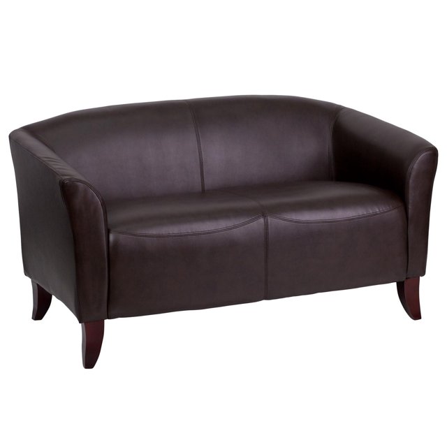 HERCULES Imperial Series White Leather Loveseat