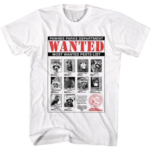 Parks And Recreation Wanted White Adult T-Shirt Xl