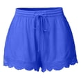 thumbnail image 1 of AherBiu Plus Size Bottom Shorts for Women Wide Leg Drawstring Elastic Waisted Comfy Loungewear Shorts, 1 of 5