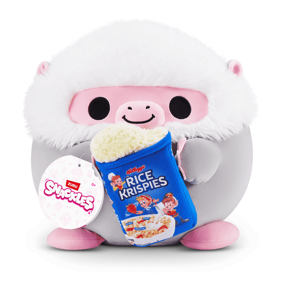 Snackles Peluche série 3 8 pouces sous licence de ZURU (Baboon w/Rice Krispies) de ZURU, Peluche avec licence accessoires Snack Brand