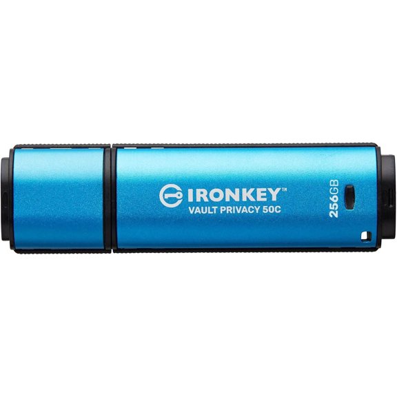 Kingston Ironkey Vault Privacy 50 USB-C 256GB Flash Drive | FIPS 197 Certified | XTS-AES 256-bit | BadUSB and Brute Force Protection | Mult-Password Option | IKVP50C/256GB