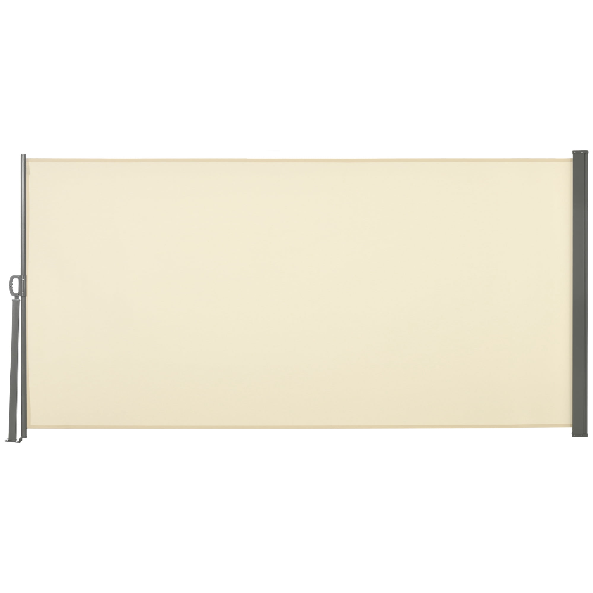 Outsunny 118" x 63" Retractable Side Awning Folding Privacy Screen Cream White