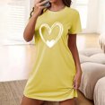 thumbnail image 2 of Amzcrzy Pyjamas pour Femmes Mode Imprimé Cœur Valentines Day Robe Décontractée Confortable à Manches Courtes Chemises de Nuit pour Femmes Valentines Day Cadeaux, 2 of 5