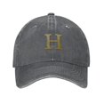 thumbnail image 1 of ZICANCN Adjustable Baseball Cap Women, Alphabet H Pattern Hats for Men Adult Washed Cotton Denim Baseball Caps Fashion, Deep Heather, 1 of 6