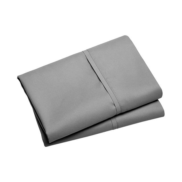 yulier 2Pcs Microfiber Queen Pillow Cases, Solid Color Super Soft Skin-friendly Cozy Pillowcases with Envelope Closure, Wrinkle, Fade and Stain Resistant Pillow Covers, 20x36, Gray