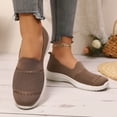thumbnail image 4 of Mepaouo Chaussures Mocassins de Marche pour Femmes à Enfiler Légères à Bout Rond en Tricot Plates Espadrilles de Course Tennis, 4 of 8
