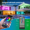 thumbnail image 4 of Bandes Lumineuses DEL, Bande Lumineuse DEL Intelligente 50 Pi/15 m, Changement de Couleur Synchronisé avec la Musique SMD5050 RGB avec Micro Intégré, Lumières DEL Contrôlées par Application Bluetooth + Télécommande, Rubans Lumineux pour Chambre, Fête, Décoration de la Maison, 4 of 7