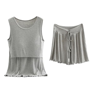 Sets de salon Postpartum pour femmes! Audhol Pyjamas de coton pour femmes Pyjama Short Set Chemise sans manches Fonction Maternité Mode Pydjamas Short Sleepwear for Grossesse Maternity Pygamas for Women Grey XL