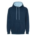 thumbnail image 1 of King Fashion KF9041 Two-Tone Hooded Sweatshirt, 1 of 2