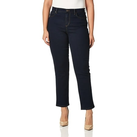 gloria Vanderbilt womens Amanda classic High Rise Tapered Jean, Rinse Noir, 16 Petite Regular