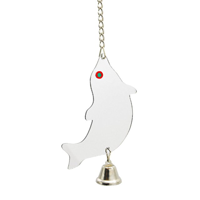Milaget Bird Mirror Anti Broken and Colorful Bell 13.9x6.3cm