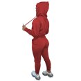 thumbnail image 4 of Avamo Ensemble Deux Pièces pour Femmes, Ensemble de Jogging à Capuche avec Cordon de Serrage et Poches, Chandails en Molleton et Pantalons de Jogging Rouge 3TG, 4 of 4