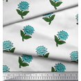 thumbnail image 2 of Soimoi Moss Georgette Fabric Leaves & Floral Block Printed Fabric 1 Yard 42 Inch Wide, 2 of 3