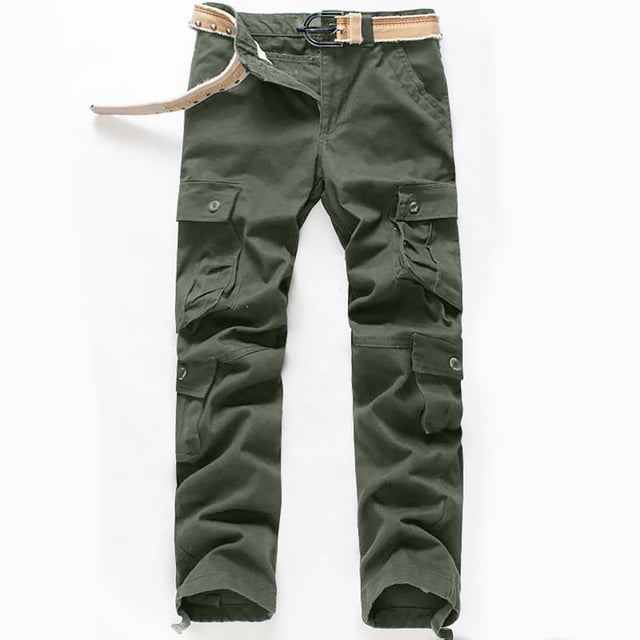 cllios Prime Clearance Mens Cargo Pants Plus Size Multi Pockets Pants Work Military Trousers Running Jogger Cargo Pants