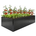 thumbnail image 1 of Outsunny 8x4x2ft Galvanized Raised Garden Bed, Open Bottom, Black, 1 of 10