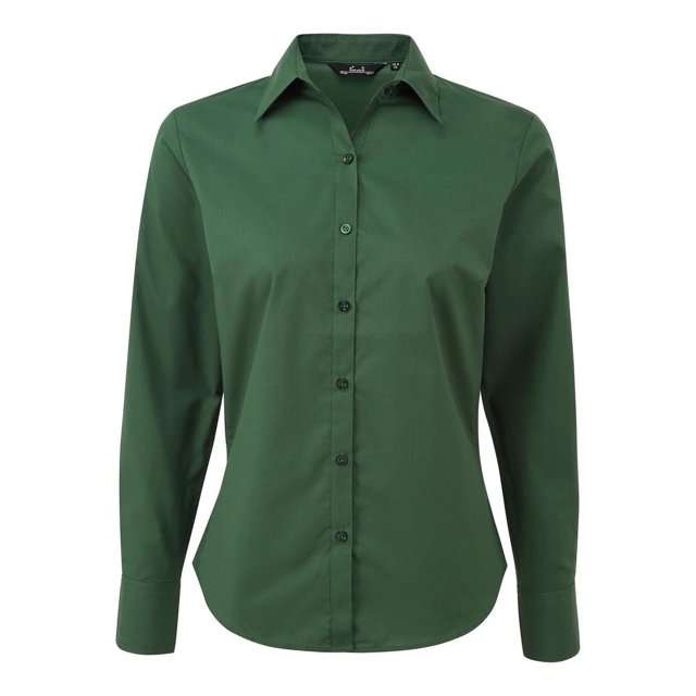 Premier Womens Poplin Long-Sleeved Blouse