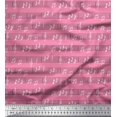 thumbnail image 1 of Soimoi Pink Cotton Cambric Fabric Notes Musical Instrument Print Fabric by the Yard 56 Inch Wide, 1 of 5