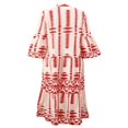 thumbnail image 4 of Women Long Dress  Long Sleeve Button-down Geometric Print Bohe Dress, 4 of 8