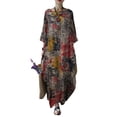 thumbnail image 1 of ZANZEA Robes pour Femmes à Manches Longues à Imprimé Floral Kaftan Décontracté Robe Maxi, 1 of 10
