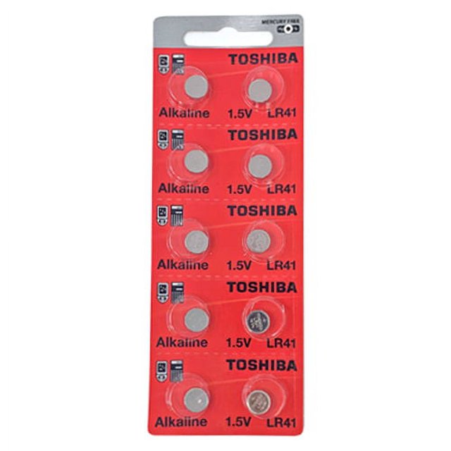 100 x LR41 / AG3 Piles Alcalines à Bouton Toshiba