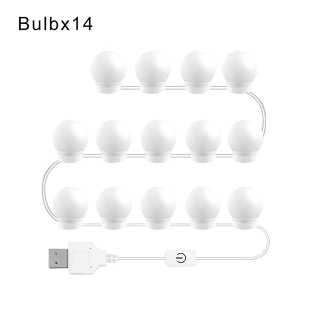 LED Makeup Mirror Lamp Bulb Makeup Lights USB Wall Light 2/6/10/14pcs Dimmable Dressing Table Lighting Lamp ,Widely Use