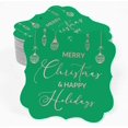 thumbnail image 2 of Inkdotpot Real Rose Gold Foil Merry Christmas & Happy Text Tags Favor Bracket Shape Hang Pack Of 100 Paper Tags, 2 of 7